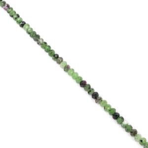 20cts Ruby Zoisite Faceted Rondelles Approx 3x2mm, 38cm Strand