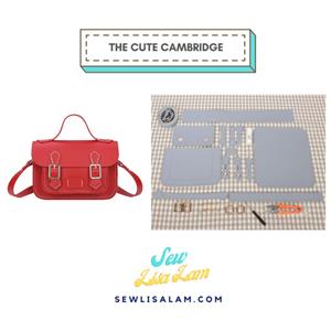 Sew Lisa Lam's Cute Cambridge Complete Satchel Kit Red (Fabric & Trims)
