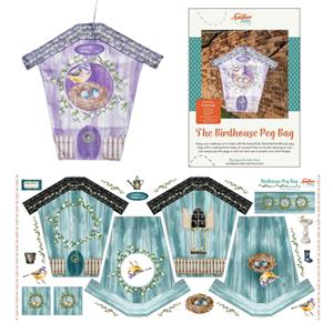 Amber Makes Birdhouse Peg Bag Kit: Instructions & Panel - Bluebell House 
