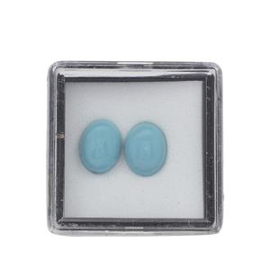 2.70cts Sleeping Beauty Turquoise Cabochon Oval Approx 9x7mm Loose Gemstone (2pcs)