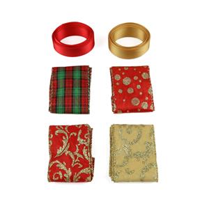 Hobby Maker Christmas Ribbon Collection. Various widths  Total 12M