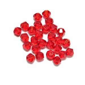 4mm Glass Bicones Red, 25pcs