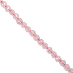 9cts Rose Quartz Micro Faceted Round Approx 2mm, 31cm Strand