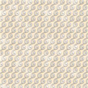 Dan Morris Tiny Tunes Diagonal Scroll Cream Fabric 0.5m