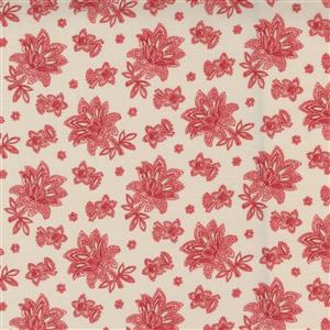 Moda Cranberries & Cream Cranberry Floral Fabric 0.5m