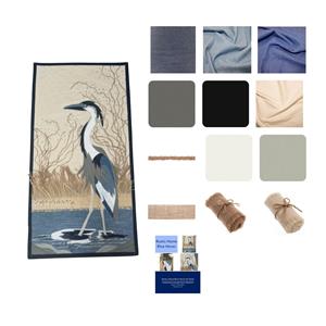 Delphine Brooks Rustic Home Heron Wall Hanging Kit: Instructions, Felt x 3, Fabric (0.5m), Hessian Haberdashery & F8th Pack (3pcs)