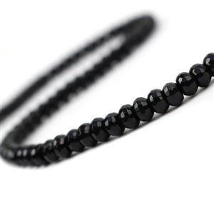 100cts Black Agate Faceted Rondelles Approx 6x4mm, 38cm Strand