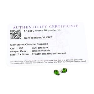 1.15cts Chrome Diopside 7x5mm Pear Pack of 2  (N)