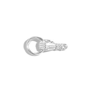 925 Sterling Silver Hand Connector with Jump Ring Approx 21x10mm
