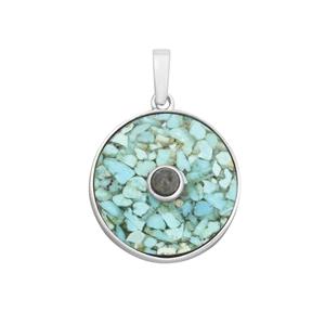 Encapsulate by Yvonne Froehlich: 925 Sterling Silver Turquoise & Blue Sapphire Pendant