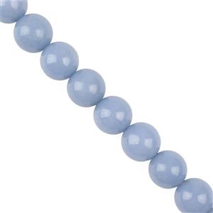 349cts Blue Angelite Plain Round Approx 12mm, 30cm Strand