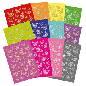 Bold & Bright Stickables Foiled & Die-Cut Butterflies Embellishments, 12 sheet pack