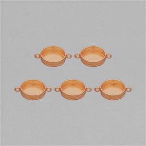 Rose Gold Plated Copper Textured Round Bezel Connector - ID 20mm (5pcs/pk)