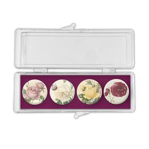Mixed Roses Crystal Magnets set of 4
