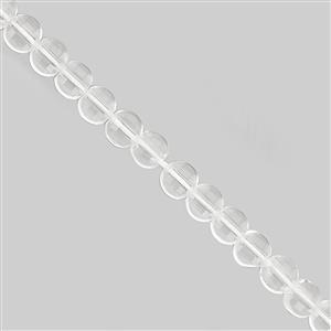 28cts Clear Quartz Faceted Coin Approx 4mm, 30cm Strand.