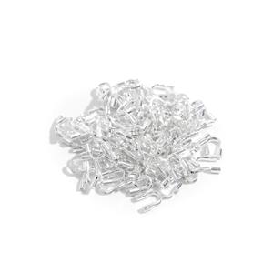 Silver Plated Base Metal Wire Guardians, 4x5mm, 100pcs