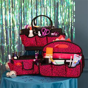 Crafter's Companion Limited Edition Raspberry Cheetah Storage Bags