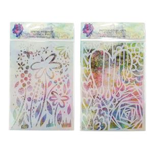 Patterned Hearts & Spring Meadow - 2 X A5 Stencils 