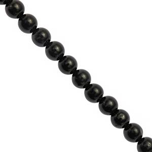 63cts Black Spinel Smooth Round Approx 6mm 20cm Strands 