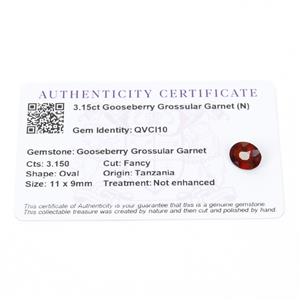 3.15cts Gooseberry Grossular Garnet 11x9mm Oval  (N)