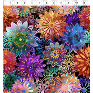 Jason Yenter Dazzle Collection Floral Blooms Multi Fabric 0.5m