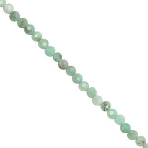 15cts Emerald Faceted Round Approx 2.50mm, 40cm Strand