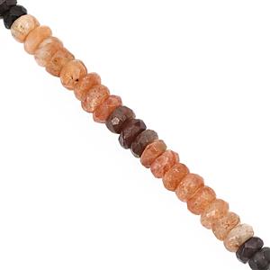 42cts Multi-Colour Sunstone Faceted Rondelle Approx 4.5x2 to 5.5x3.5mm, 20cm Strand