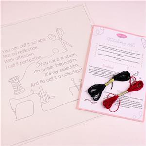 Debbie Shore Perfection Stitchery Fabric Panel Plus 2 x Embroidery Skeins 