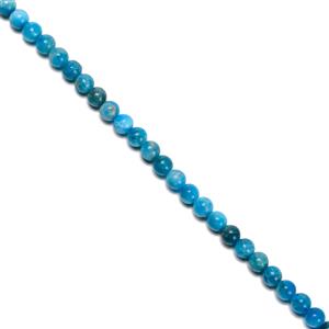 50cts Natural Apatite Plain Rounds Approx 4mm, 38cm Strand