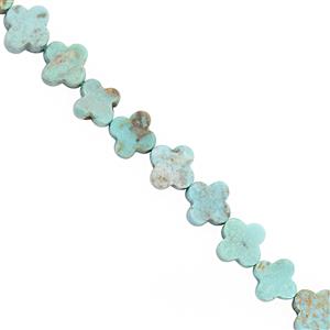20cts Turquoise Smooth leaf clover Approx 7 to 8mm, 15cm Strand