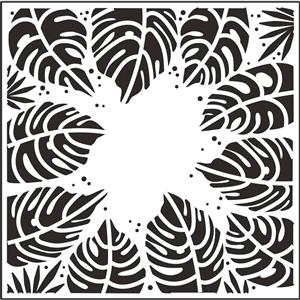 Creative Expressions Sue Wilson Tropical Leaves 7 in x 7 in Stencil