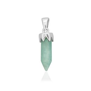 2cts Amazonite Point 925 Sterling Silver Pendant Approx 23x4mm