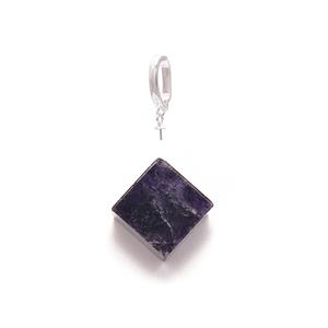 1pc Fluorite Cube Approx 20mm and 1pc 925 Sterling Silver Bail 