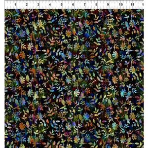 Jason Yenter Halcyon II Collection Tossed Flowers Dark Fabric 0.5m