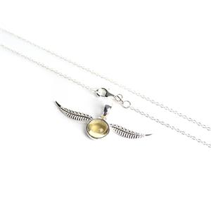 Playing the Game; Sterling Silver Bezel Cup With Wings & Chain 