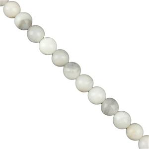 100cts Natural White Crazy Lace Agate Plain Rounds Approx 6mm, 37cm Strand 
