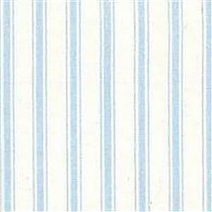 Blue Stripes on White Cotton Poplin Fabric FQ