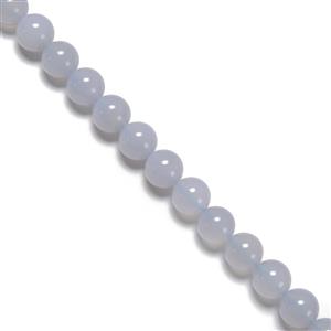 400cts Blue Chalcedony Plain Rounds, Approx. 12mm, 38cm Strand