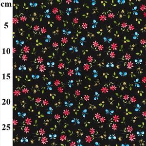 Rose & Hubble Butterflies And Blooms Black Fabric 0.5m