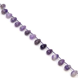 180cts Amethyst Top Drilled Drops Approx 8x12mm, 38cm Strand