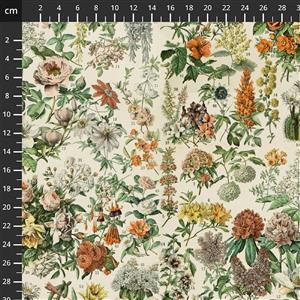 Tim Holtz Eclectic Elements Palette Digital Collection Botanical Orange Fabric 0.5m