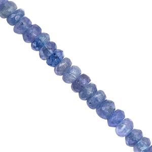 28cts Tanzanite Faceted Rondelles Approx 4mm, 20cm Strand