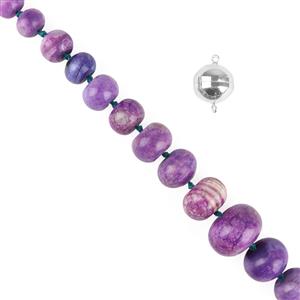 Dyed Orchid Agate Graduated Rondelles, Approx 8x12-20x30mm & Silver Plated Base Metal Magnetic Clasp XL, 30mm