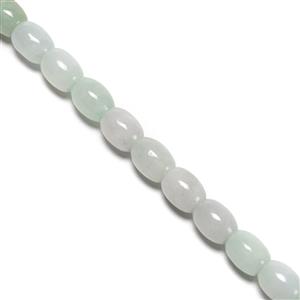 200cts Type A Green Jadeite Rice Beads Approx 7.5x 9.5mm, 38cm Strand