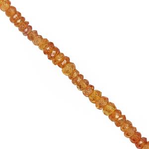 15cts Padparadscha Sapphire Faceted Rondelle Approx 2 to 3mm,19cm Strand