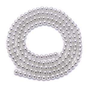 525cts Silver Coated Haematite Plain Rounds Approx 6mm, 1m Strand