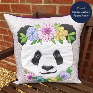 Delphine Brooks Pastel Panda Cushion Fabric Panel (140 x 75cm)