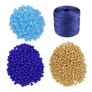 Kumihimo, Blue & Gold Seed Bead Project With Downloadable Instructions By Rachel Smith