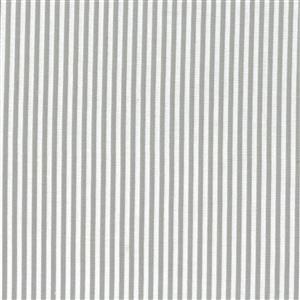 White Grey Striped Fabric 0.5m
