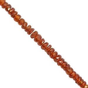 25cts Orange Kyanite Graduated Faceted Rondelle Approx 2.5x1.5 to 4x2.5mm, 15cm Strand